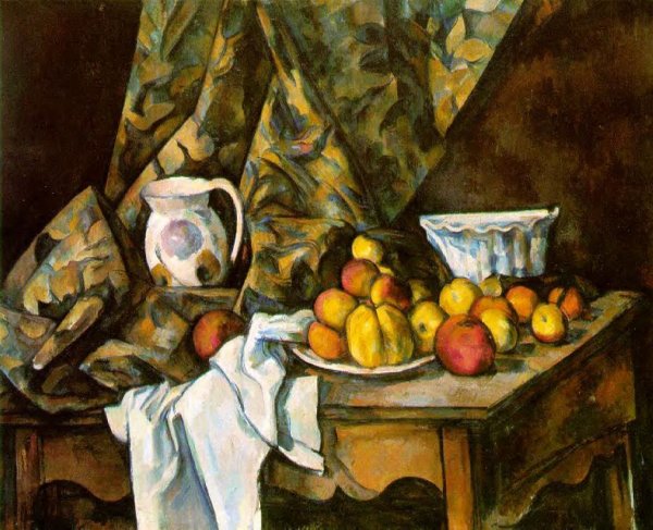 Main Product Photo of Still Life with Flower Holder Painting by Paul Cezanne