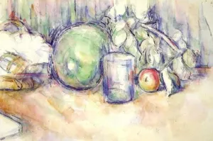Still Life with Green Melon by Paul Cezanne - Oil Painting Reproduction