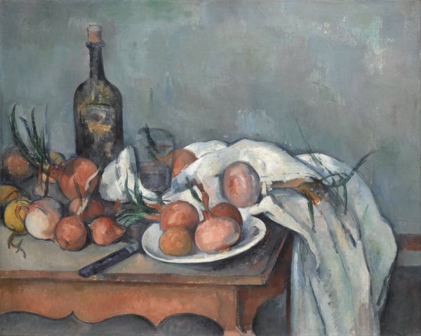Still Life with Onions  by Paul Cezanne - Hand-Painted Oil Painting Reproduction