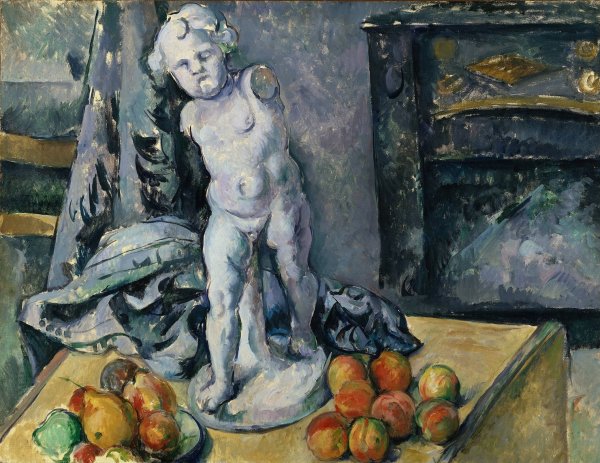 Main Product Photo of Still Life with Statuette  Painting by Paul Cezanne