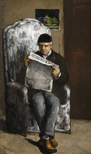 The Artist's Father, Reading L'evenement by Paul Cezanne Oil Painting