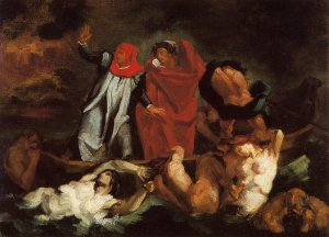 The Barque of Dante after Delacroix by Paul Cezanne Oil Painting
