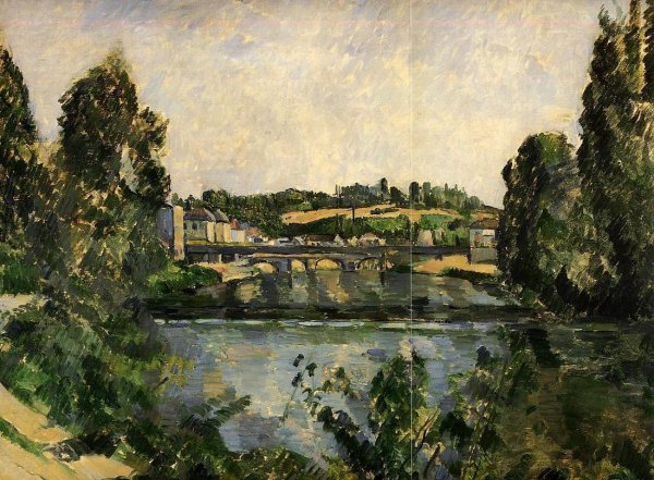 Main Product Photo of The Bridge and Waterfall at Pontoise Painting by Paul Cezanne