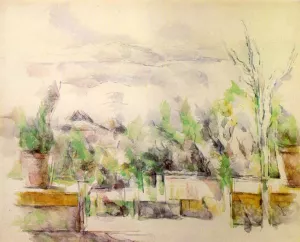 The Garden Terrace at Les Lauves by Paul Cezanne Oil Painting