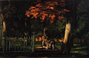 The Lion and the Basin at Jas de Bouffan Oil painting by Paul Cezanne
