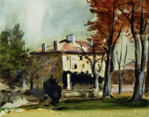 The Manor House at Jas de Bouffan Oil painting by Paul Cezanne