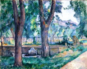 The Pool at the Jas de Bouffan Oil painting by Paul Cezanne