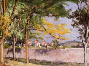 The Road also known as The Ancient Wall by Paul Cezanne Oil Painting