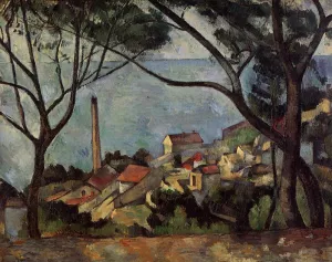 The Sea at L'Estaque by Paul Cezanne Oil Painting