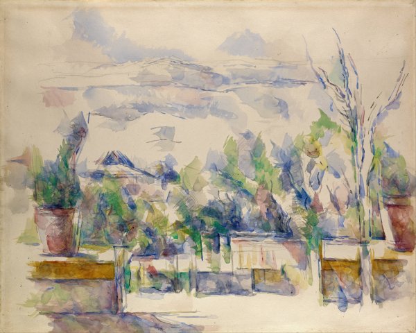 The Terrace at the Garden at Les Lauves  by Paul Cezanne - Hand-Painted Oil Painting Reproduction
