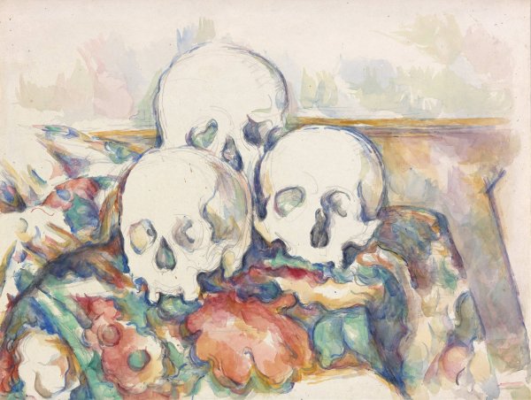 Main Product Photo of The Three Skulls  Painting by Paul Cezanne