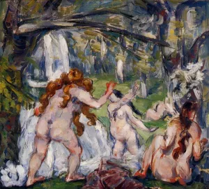Three Bathers painting by Paul Cezanne