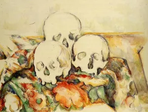 Three Skulls painting by Paul Cezanne