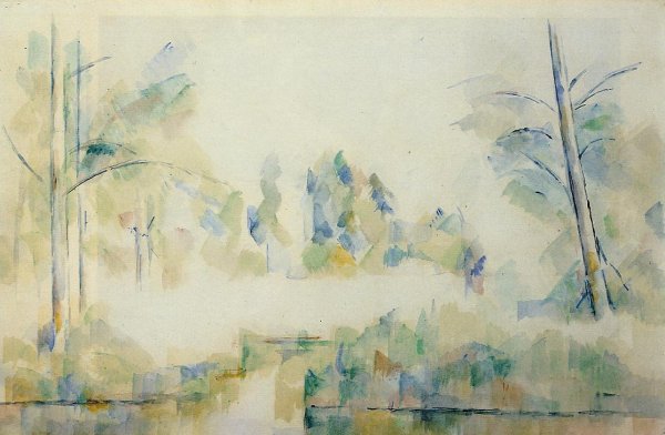 Main Product Photo of Trees by the Water Painting by Paul Cezanne