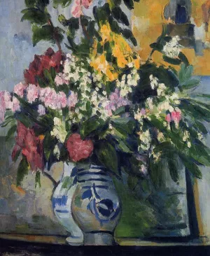 Two Vases of Flowers by Paul Cezanne - Oil Painting Reproduction