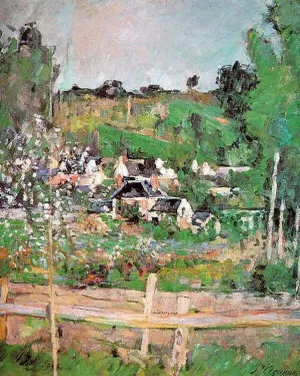 View of Auvers-sur-Oise also known as The Fence painting by Paul Cezanne
