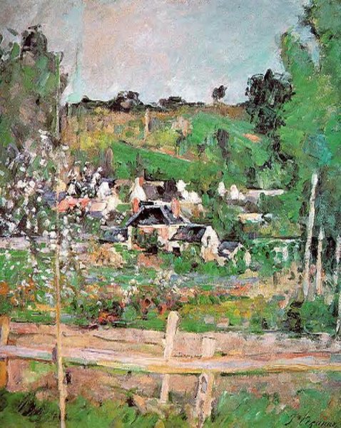 View of Auvers-sur-Oise also known as The Fence by Paul Cezanne - Hand-Painted Oil Painting Reproduction