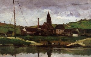 View of Bonnieres by Paul Cezanne Oil Painting