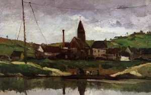 View of Bonnieres by Paul Cezanne Oil Painting