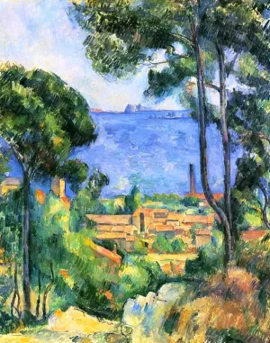 View of l'Estaque and the If Castle painting by Paul Cezanne