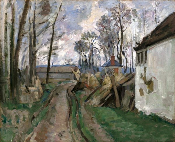 Village Road Near Auvers by Paul Cezanne - Hand-Painted Oil Painting Reproduction