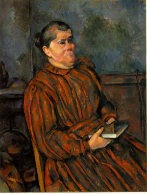 Woman in a Red Striped Dress by Paul Cezanne Oil Painting