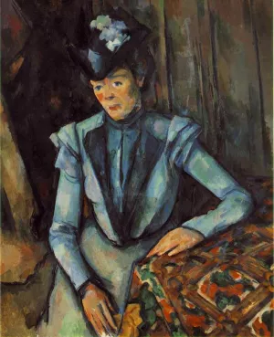 Woman in Blue by Paul Cezanne - Oil Painting Reproduction