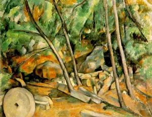 Woods with Millstone painting by Paul Cezanne