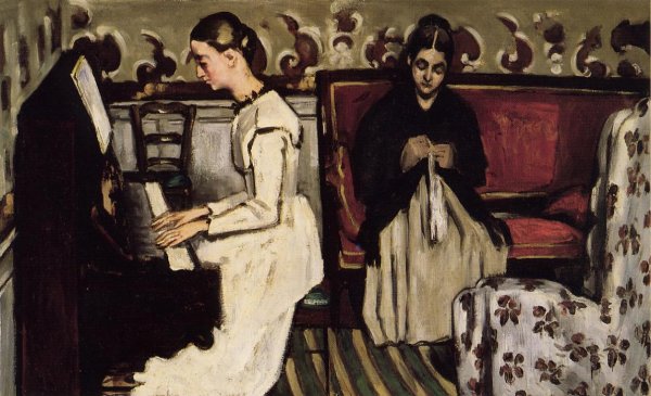 Main Product Photo of Young Girl at the Piano - Overture to Tannhauser Painting by Paul Cezanne