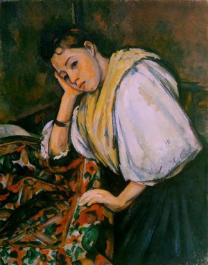 Young Italian Girl Resting on Her Elbow by Paul Cezanne Oil Painting