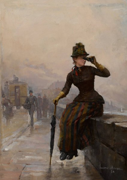 Main Product Photo of Looking Across the Seine  Painting by Paul Charles Chocarne-Moreau