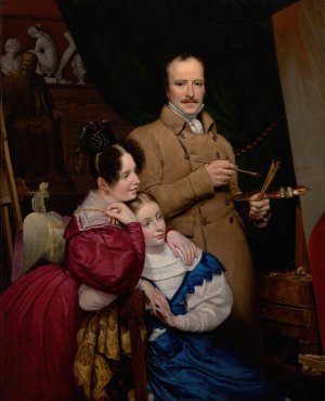 Self-Portrait with Family in the Artist's Studio by Paul Claude-Michel Carpentier Oil Painting