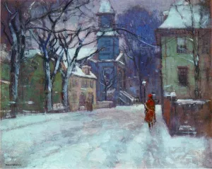 December - Gloucester painting by Paul Cornoyer