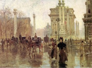 Dewey's Arch by Paul Cornoyer Oil Painting