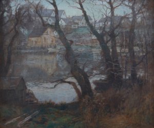 Landscape of New England Town by Paul Cornoyer Oil Painting
