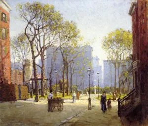 Late Afternoon, Washington Square by Paul Cornoyer Oil Painting