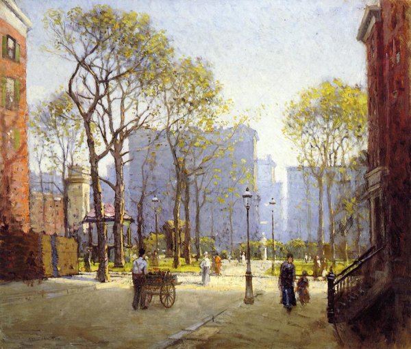 Main Product Photo of Late Afternoon, Washington Square Painting by Paul Cornoyer