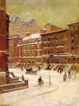 New York City View in Winter painting by Paul Cornoyer