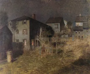 Old House, Moonlight, Gloucester, Massachusetts by Paul Cornoyer Oil Painting
