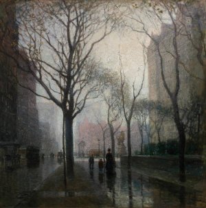 The Plaza after the Rain by Paul Cornoyer Oil Painting