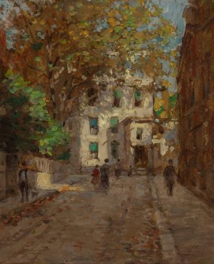 The Village, New York City by Paul Cornoyer Oil Painting