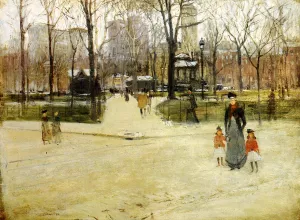 Washington Square painting by Paul Cornoyer
