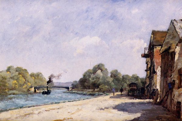 Main Product Photo of A Bridge Over The Oise Painting by Paul-Desire Trouillebert