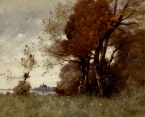 Autumn In Candes Oil painting by Paul-Desire Trouillebert