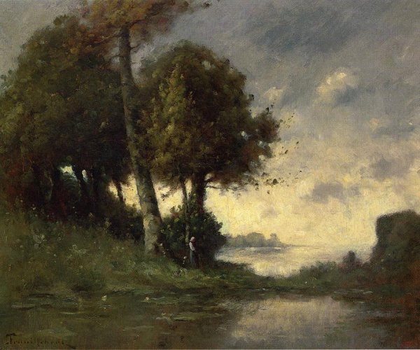 Main Product Photo of Banks of the Marne, Near Angers Painting by Paul-Desire Trouillebert