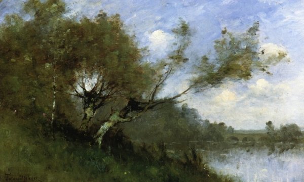 Main Product Photo of Fishermen by the Banks of the River Painting by Paul-Desire Trouillebert