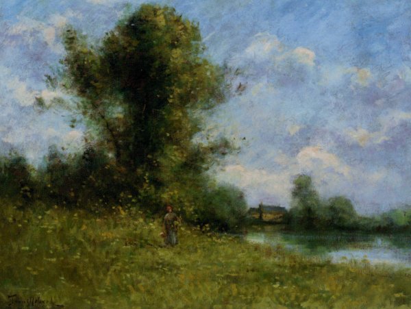 Main Product Photo of La Cueillette Painting by Paul-Desire Trouillebert