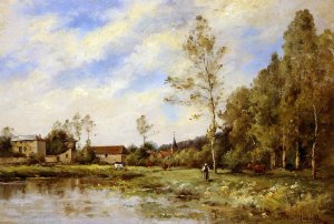 La Prarie Robert by Paul-Desire Trouillebert Oil Painting