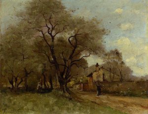 Road on the Edge of a Village by Paul-Desire Trouillebert Oil Painting
