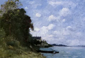 The Loire at Montsoreau painting by Paul-Desire Trouillebert